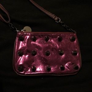 Magenta and Black Studded Deux Lux Mini Purse